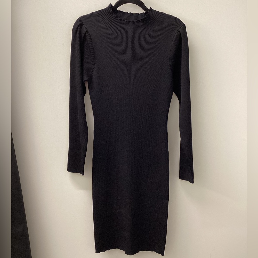 Deluc Rossetti Black Ribbed Midi Dress